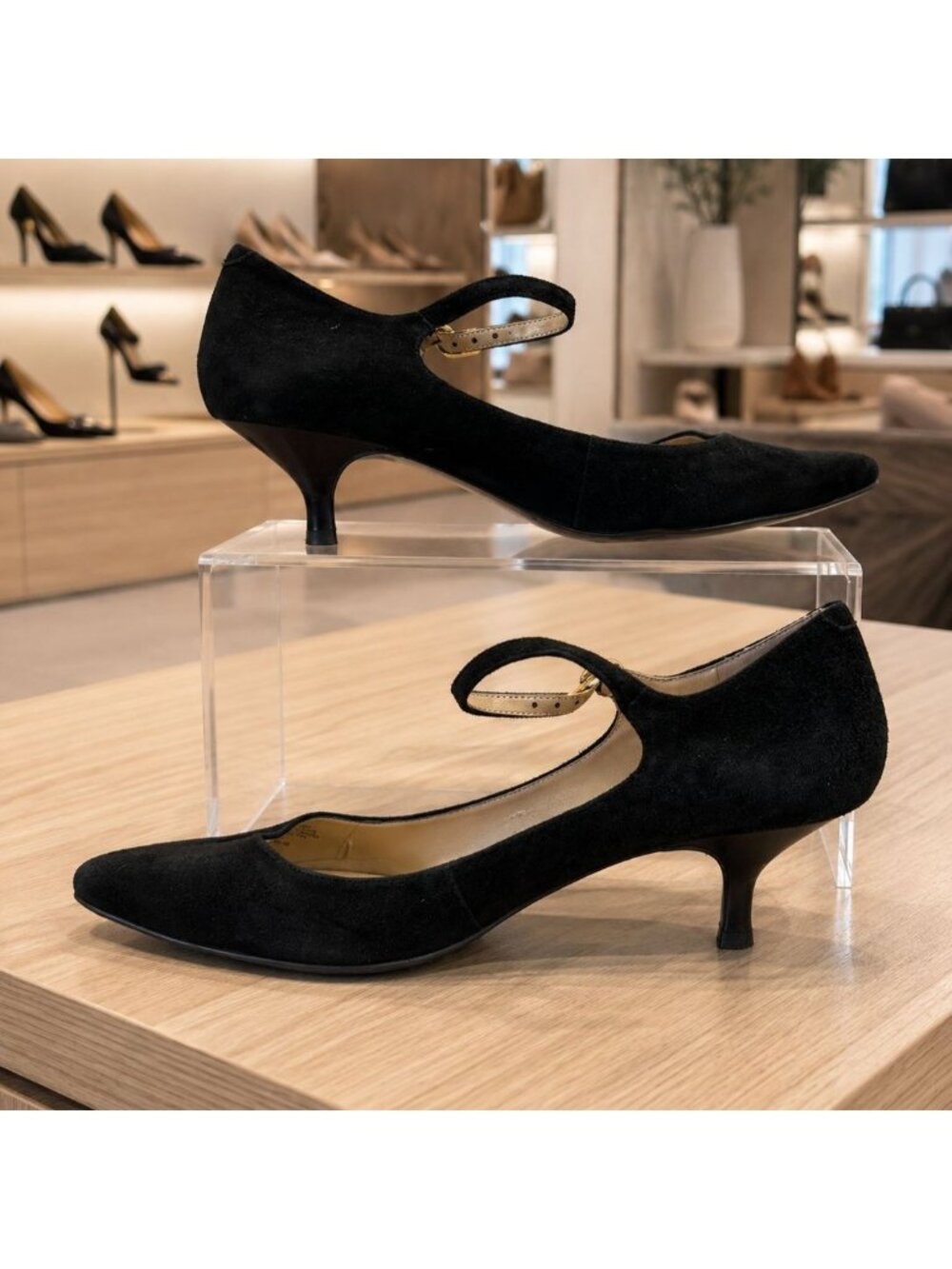 Lauren Ralph Women's Size 7.5 Lanette Black Suede Mary Jane Pump